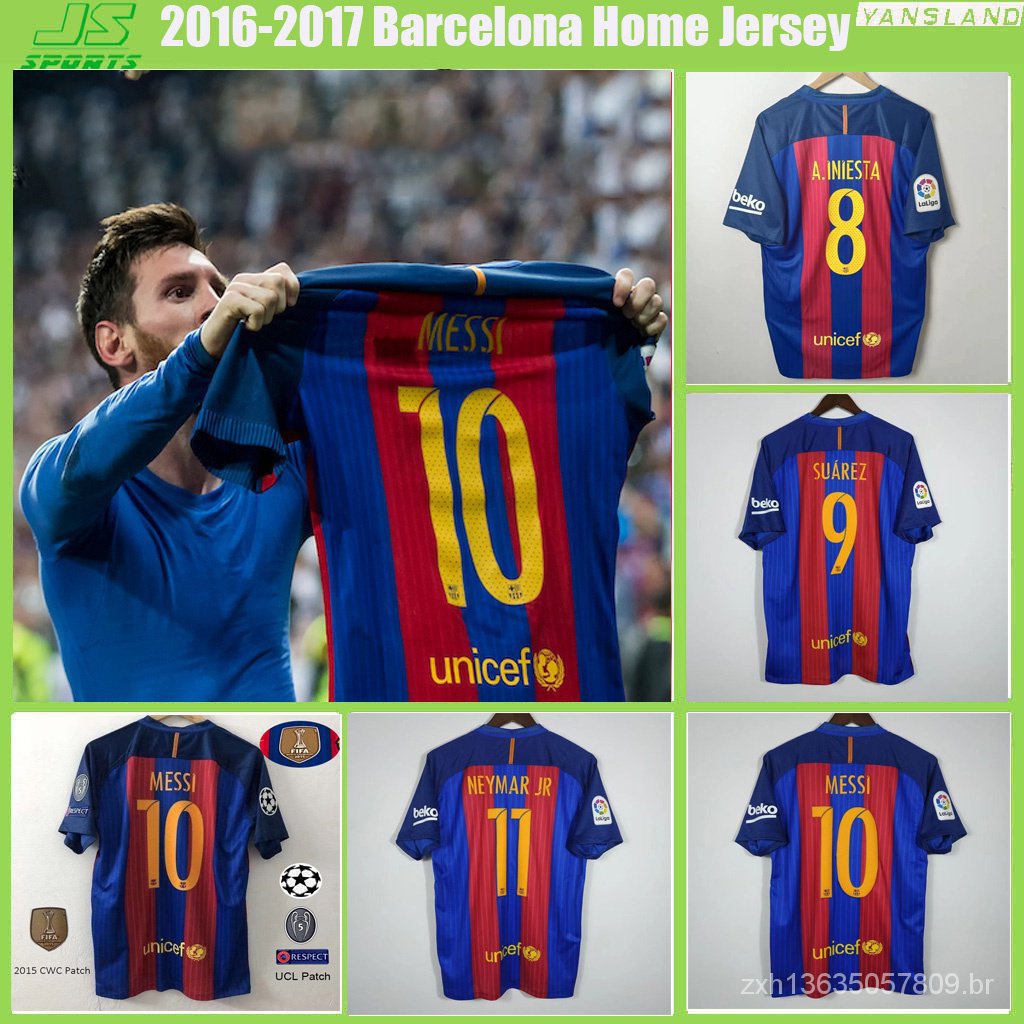 2016/2017 camisa do Barcelona retro-jersey-15/16 Futebol Barça Para Messi SUÁREZ NEYMAR INIESTA