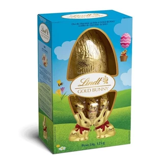 Ovo de Páscoa Lindt Chocolate Ao Leite Gold Bunny 125g