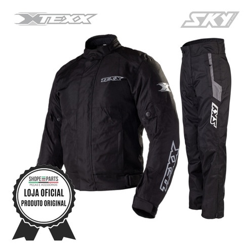 Roupa Motoqueiro Masculino Kit Jaqueta Ronin e Calça Sky R Impermeavel Texx com Proteção Big trail Motociclista