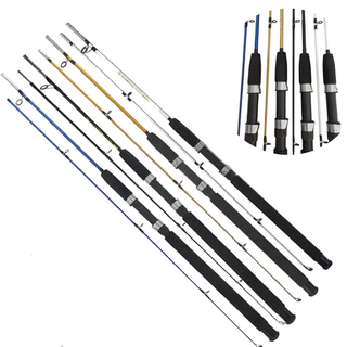 04 Varas Pesca Maciça Molinete 1,65 M Suporta 14 Kg 2 Partes