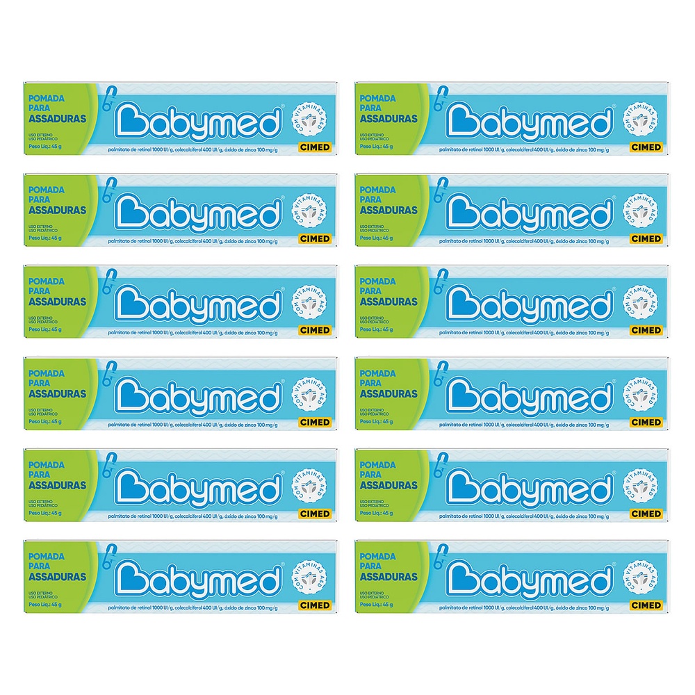 Pomada Para Prevenção De Assaduras Babymed Azul 45g - Kit 12 Unidades