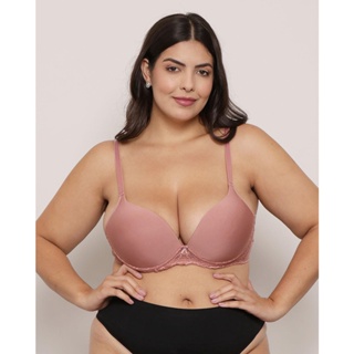 Sutiã Feminino Plus Size Base Renda Rosa