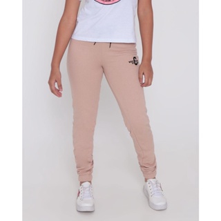 Calça Moletom Juvenil Jogger Bege Claro