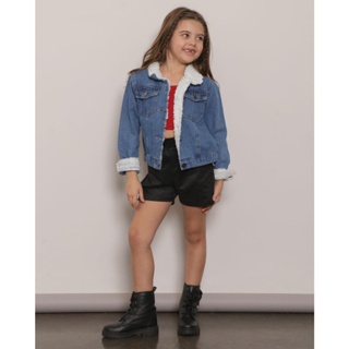 Short Infantil Sueder Curto Preto