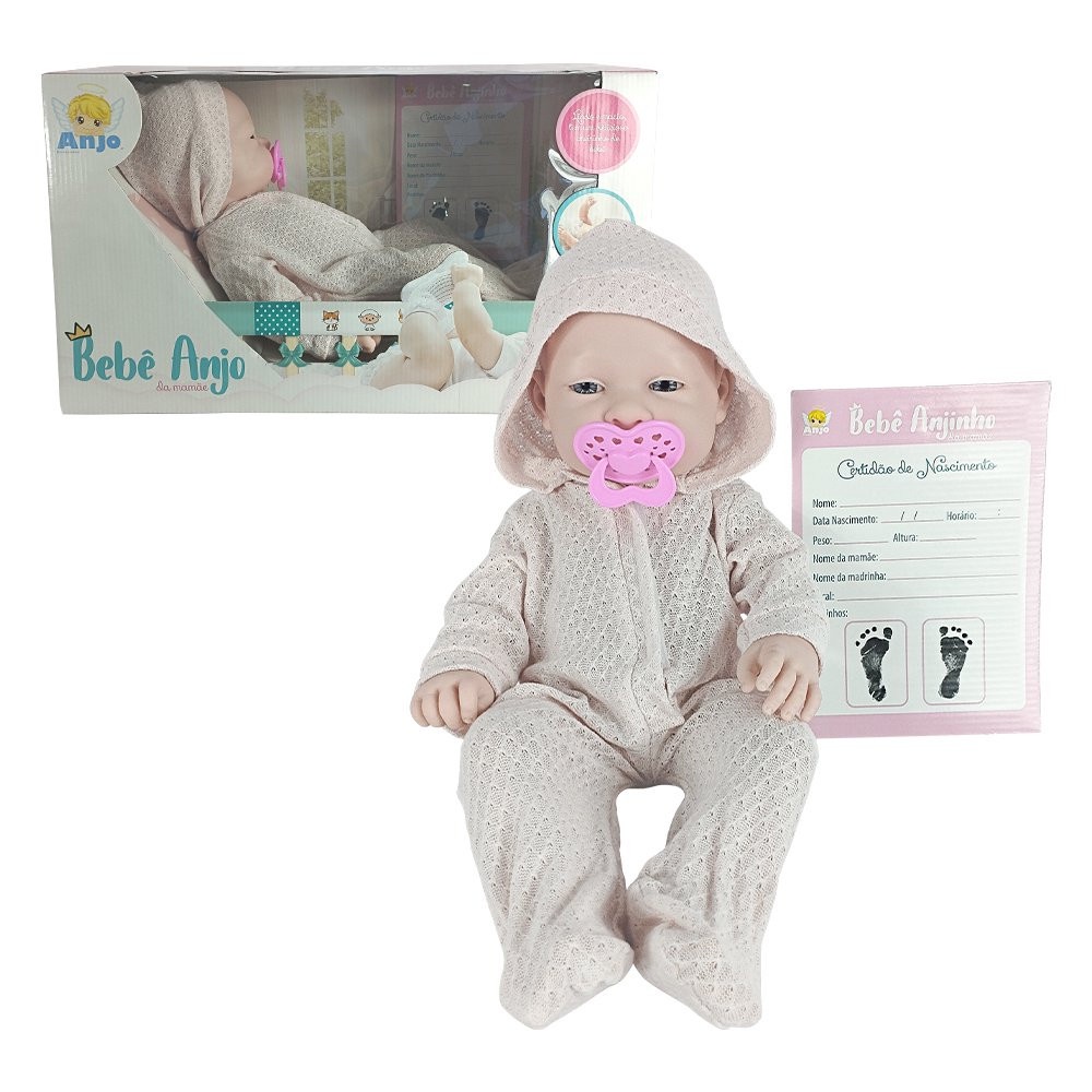 Roupa Para Boneca Bebê Reborn Com Casaco Rosa - Shiny Toys