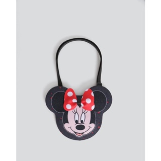 Bolsa Infantil Estampa Interativa da Minnie Com de Glitter Preta
