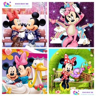 DOBUR | Pintura de Diamante Kit De Pintura Com Diamante Rato Mickey Redondo/Quadrado Disney Mouse Furadeira Completa 5D Decoração De Parede Artesanato De Bricolage Conjunto Semi-Acabado