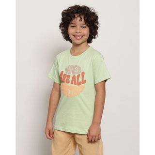 Camiseta Infantil Manga Curta Estampada Texturizada Verde