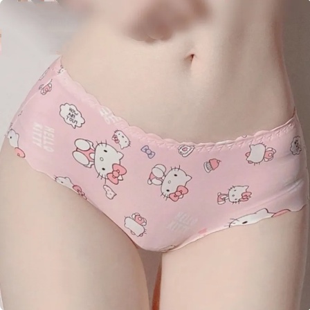 Calcinhas de seda Ice, oito cores Calcinhas de algodão femininas de desenho animado
