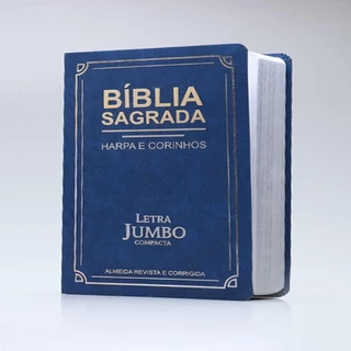 Bíblia Sagrada | Com Harpa e Corinhos | RC | Edição Luxo | Letra Jumbo | Azul