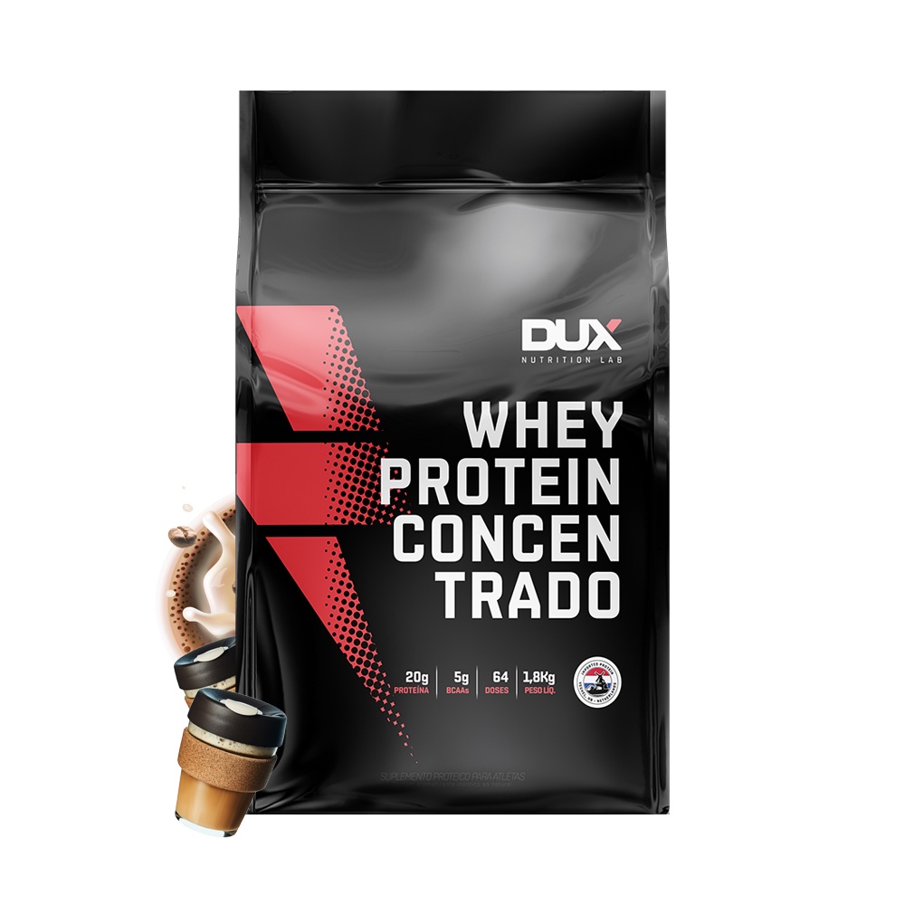 Whey Protein Concentrado (1,8kg) Cappuccino Dux Nutrition
