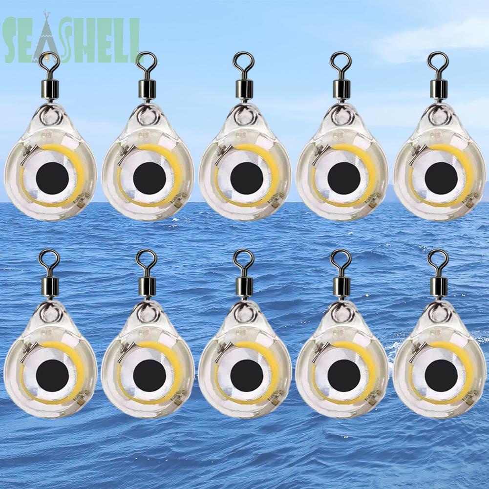 [Seashell02 . ph] 10Pcs Isca Leve Subaquática Noturna Em Forma De Mini Olho Luminoso De Peixe Alimentada Por Bateria Iscas Atraentes Para Atrair Peixes