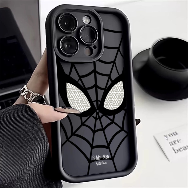 Estojo Macio À Prova De Choque Marvel Spider-Man Para iPhone 15 Pro Max 14 13 12 11 XS XR X 7 8 14 15 Plus SE 2020 Angel Eyes