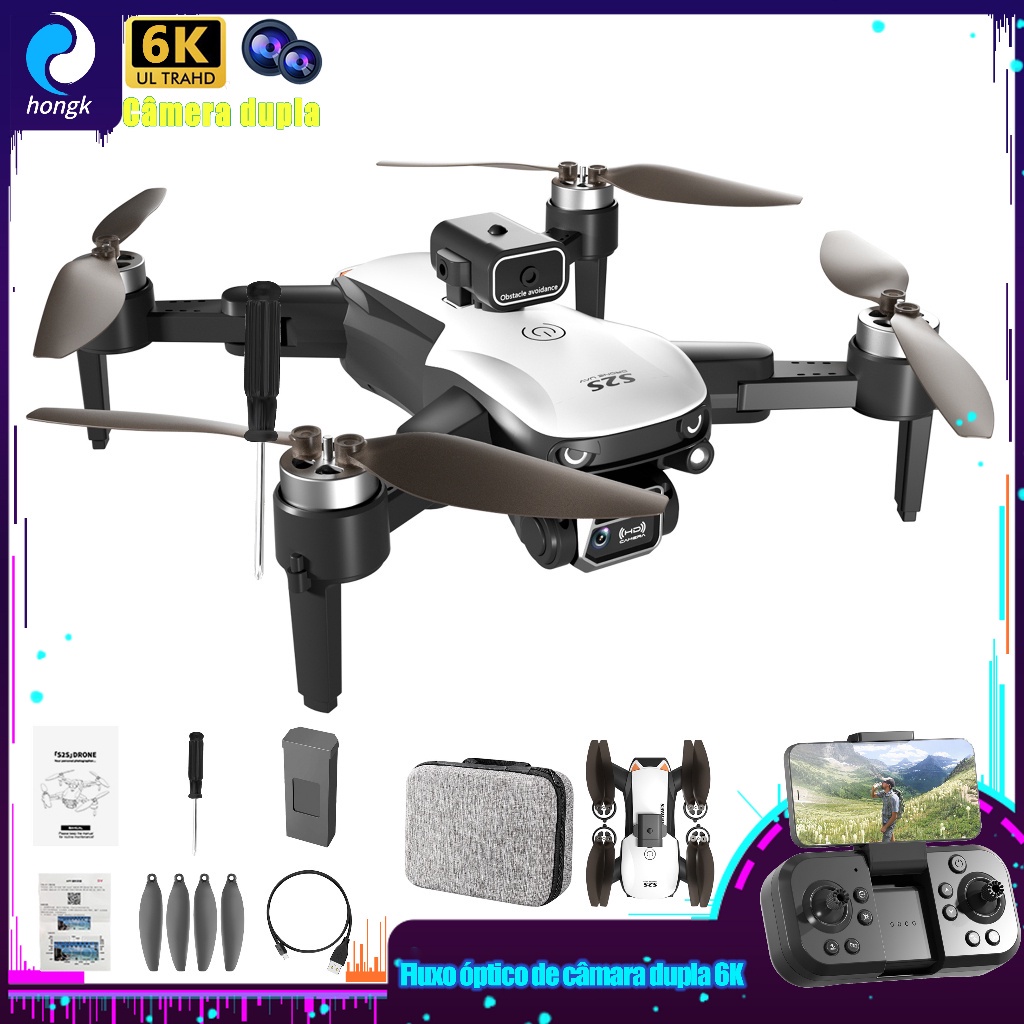 HK825 Pro Drone GPS WiFi FPV Wide-Angle Hd 4K/6K Modo De Fixação De Altura Câmera Sem Escovas Controle Remoto Do Braço Dobrável Avião X RTF Mini