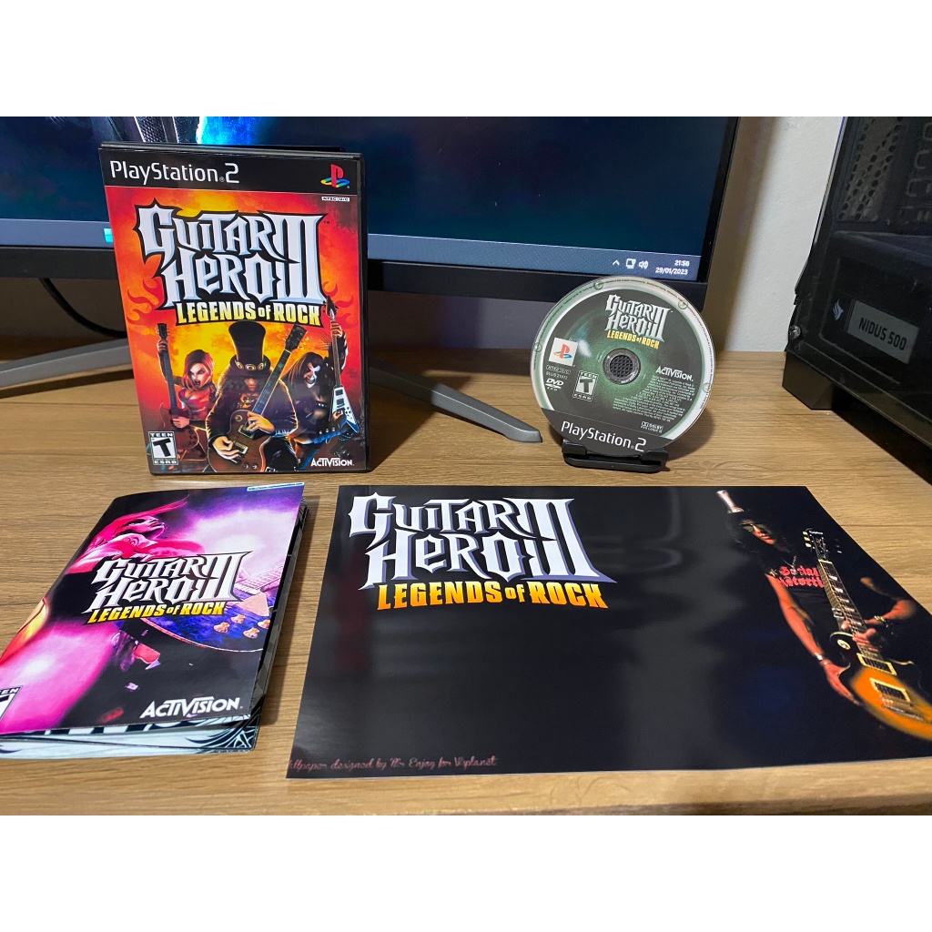 Guitar Hero III Legends of Rock com Pôster/Manual para PS2