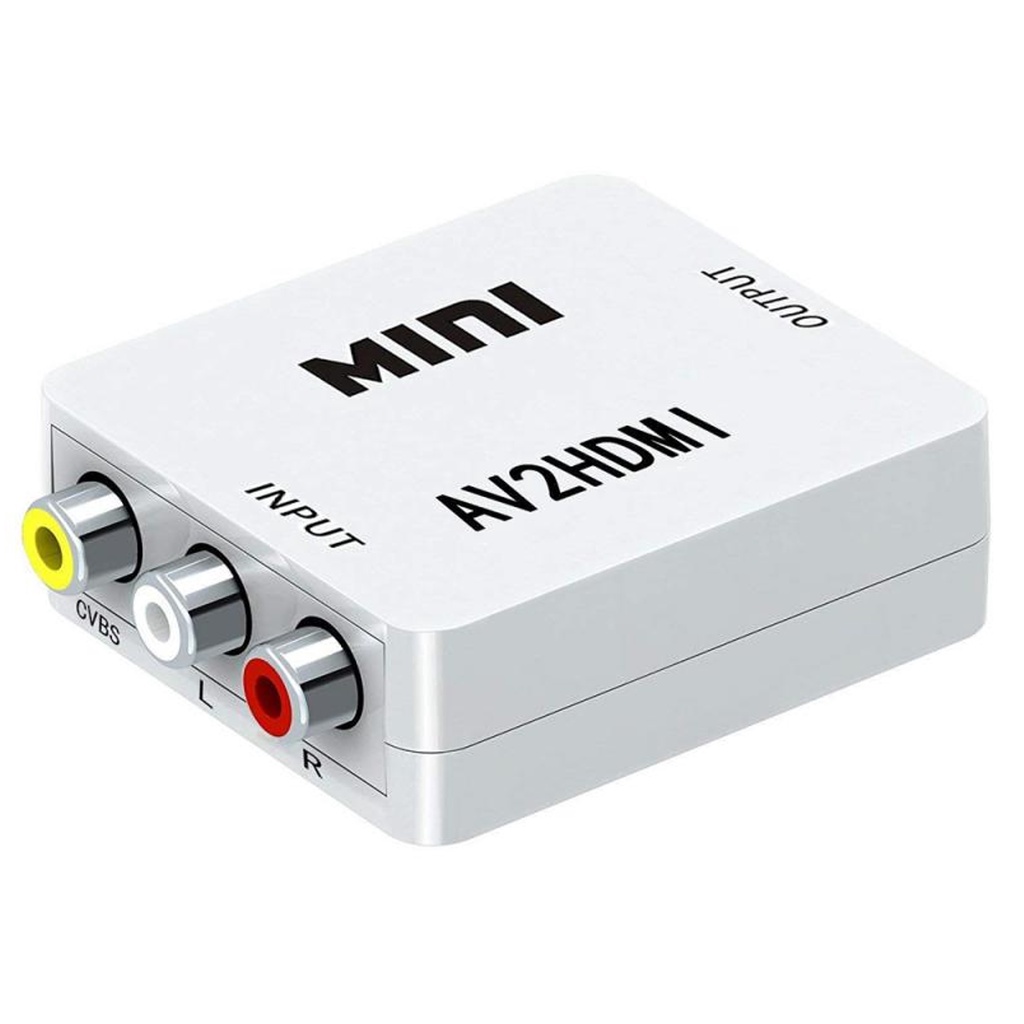 Conversor AV2 x HDMI Mini Adaptador 3 RCA Vídeo Composto 1080P