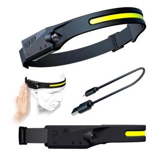 Lanterna de Cabeça Recarregável Led Corpo Motion Camping Torch Light Lamp Com Usb