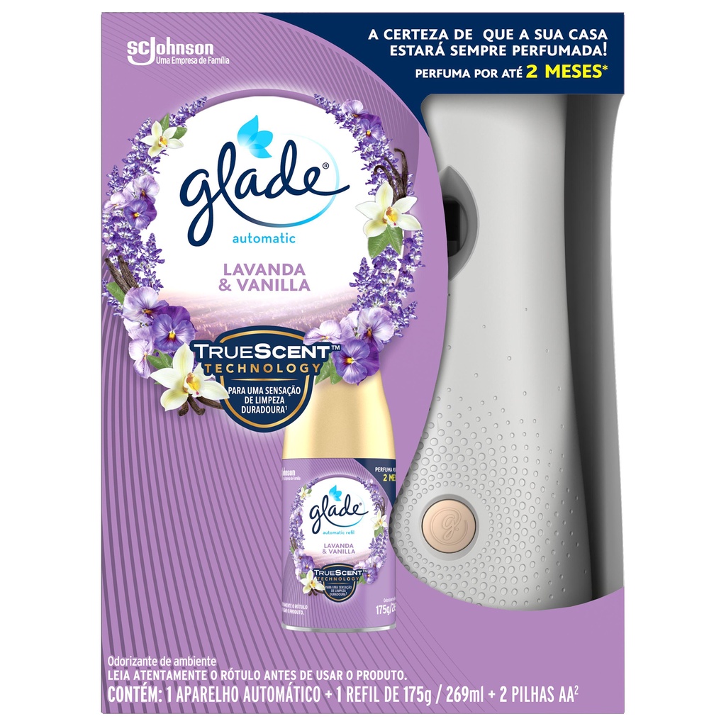 Odorizador de Ambiente Glade Automatic + Refil Lavanda & Vanilla 269ml