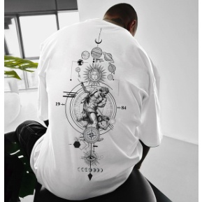 Camiseta Streetwear Planetas Místicos Moda de Rua plus Size traje