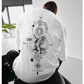 Camiseta Streetwear Planetas Místicos Moda de Rua plus Size traje