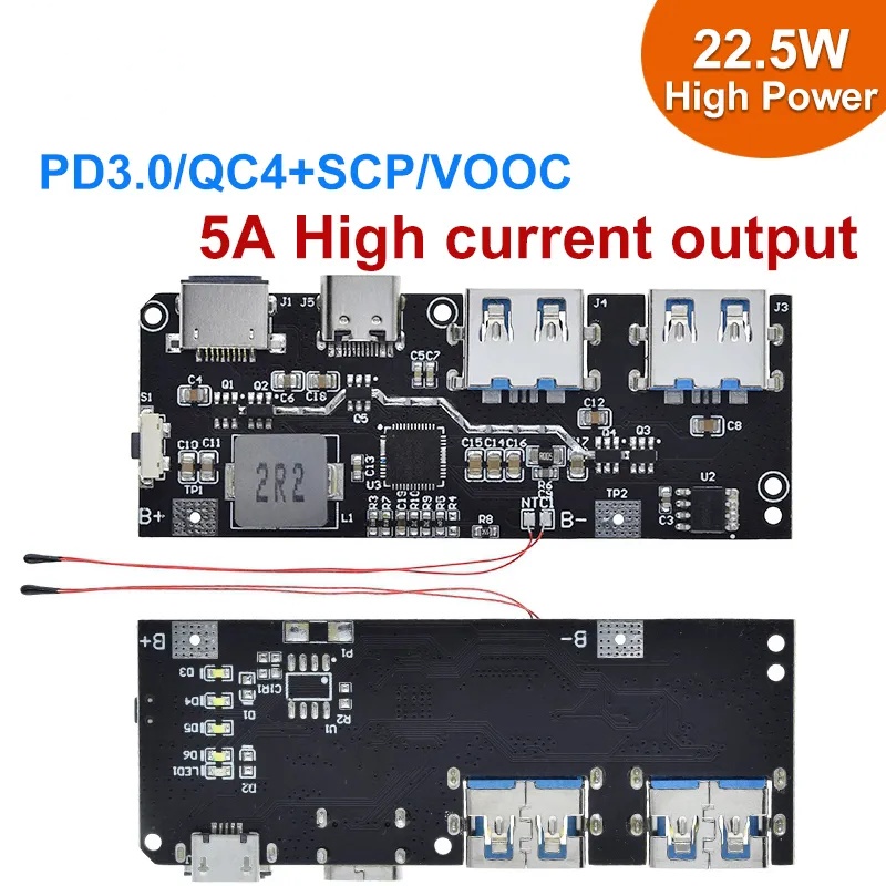 VOKTTA QC4 0 QC3 0 LED Dual USB 5V 4 5A 22 5W Micro Type C Banco De 