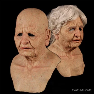 FYATHM Nickkolas 3D Realista Decoração De Halloween Para Adultos Mardi Gras Party Carnival Party Capa de Proteção Máscara de Olho Velho