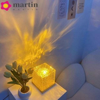 MARTIN Projector Luz Nocturna , Criativa De Ondulação De Água Acrílica Rotativa , Lâmpada De Iluminação Com Cristal De Onda Marinha