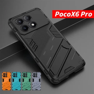 Para Xiaomi PocoX6 Poco X6 Pro X6Pro 5G 2024 X 6 Caixa De Telefone PocoX6 PocoX6Pro À Prova De Choque Armadura Militar Pesada Anti-Queda Punção De Pára-Choques De Moda Suporte De Macio Capa Dura