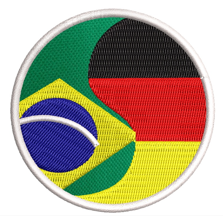 Patch bordado Bandeira Brasil Alemanha 7cm