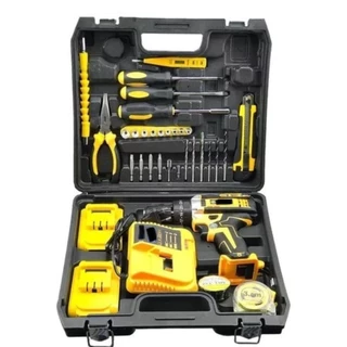Parafusadeira Furadeira S/fio2 Baterias 21v Maleta Completa