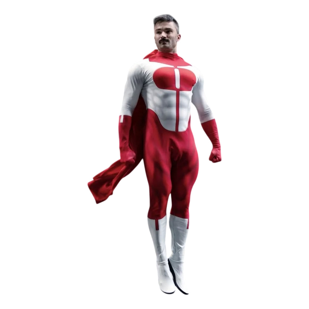 Fantasia Traje Omni-man Invencível Série Cosplay Com Capa