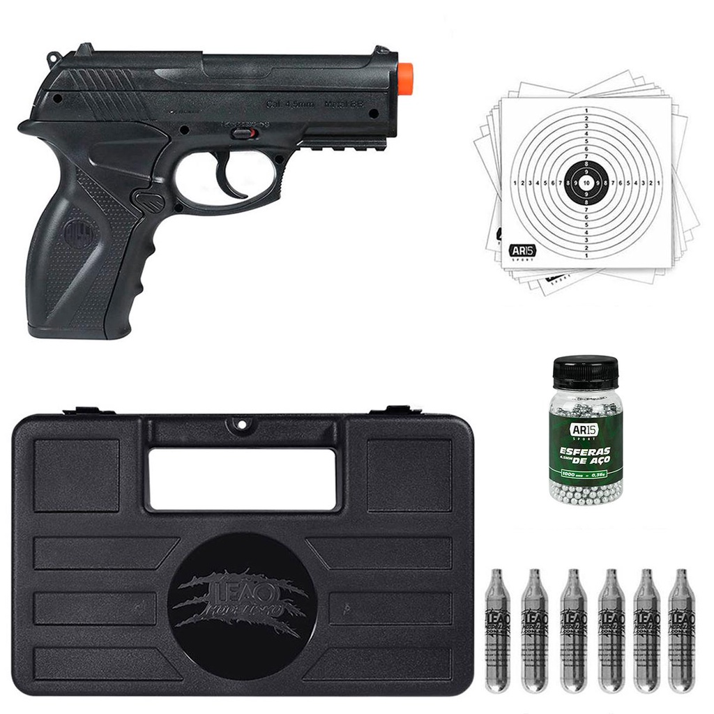 Pistola Airsoft Pressão Co2 Rossi C11 4.5 + Kit Protection 7 | Shopee ...