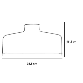Fatiador Cortador e Nivelador 31,5CM De Bolo Com Fio Duplo Ajustável em Aço Inox Clink