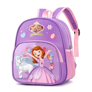 Mochila Para Crianças Do Jardim De Infância Da Princesa Sophia Púrpura Ensino Fundamental E Médio De 3-6 Anos De Idade