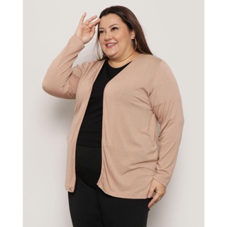 Capa Plus Size Feminina Manga Longa Bege