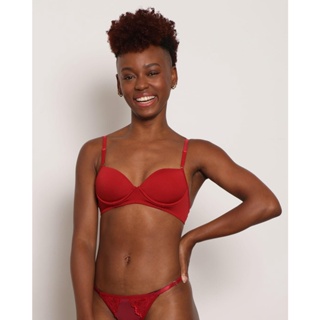 Sutiã Feminino Base Com Bojo Vermelho