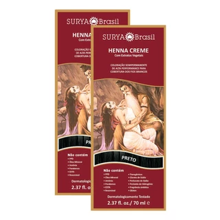 Henna Creme Surya Brasil Preto | Kit com duas unidades
