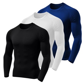 Kit 3 Camiseta Manga Longa Proteção UV Básica Dry Fit Anti Suor Anti Odor Corrida Bike EPI Trabalho Sol