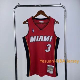 Camiseta Miami Heat Dwyane Wade #3 Mitchell & Ness 2005-06 red Hardwood Classics Swingman De Basquete Jersey