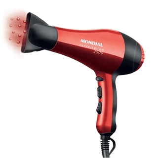 Secador de Cabelo Tourmaline Íon Infinity 2500 com Ar frio SC-12 127V Vermelho Preto Mondial