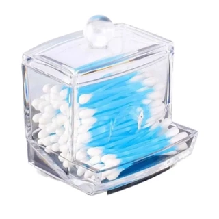 Porta Cotonete Organizador em Acrílico com Tampa TOP0920 novos e de qualidade