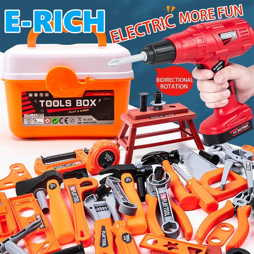 Crianças Electric Drill Toolbox Driller Jogos Ferramenta Brinquedo