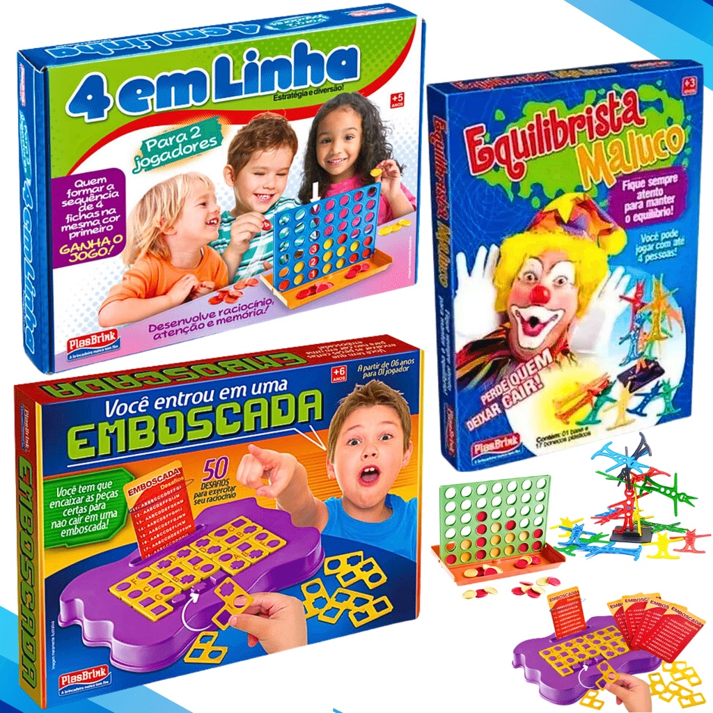 Kit 3 Jogos Brinquedos Pedagógicos Didático Infantil Emboscada 50 ...
