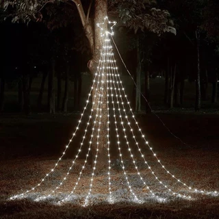Estrela Cachoeira 200 Leds 9 Tiras Fio Fada Com 8 Funcoes