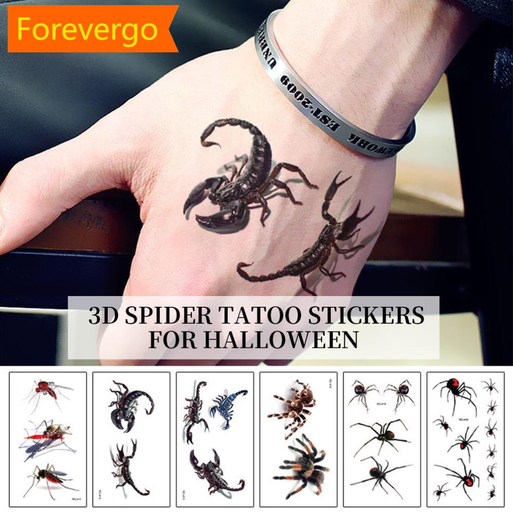 forevergo 1Pc 3D Insetos Aranha Descartáveis Tatuagem À Prova D'água Autocolante Transferência Temporária De Água Falsa Arte Corporal E3Q4