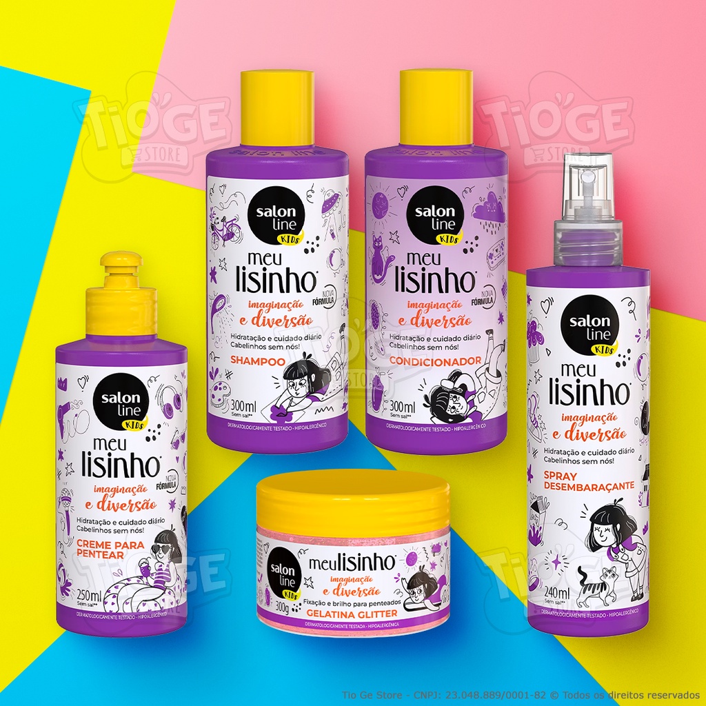 Kit 5 Completo Meu Lisinho Kids Cabelos Lisos Infantil Shampoo ...