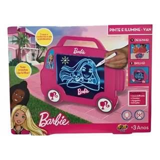 Brinquedo Barbie Lousa Mágica Infantil Pinte E Ilumine Van F01236 - Fun