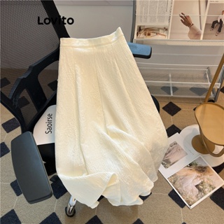 Lovito Saia Casual Simples Com Zíper Lateral Em Jacquard Para Mulheres LNE42263