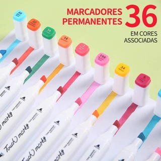 36 Cores Caneta Marcadora Com Ponta Dupla/Pintura De Arte/Aquarela/Material Escolar/Escritório em Oferta na Shopee