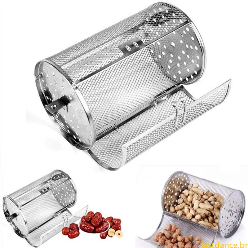 Cesta De Fritadeira Las Air Fryer 360 Graus Rotativa Grelhador De Tambor Rotisserie Grill Gaiola Para Porca Seca De Amendoim Be